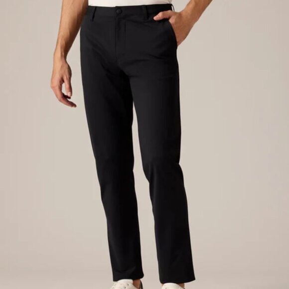 Rhone Men’s 34 Black Commuter Classic Pants Cuffed Ankle Zipper Stretch Chino - Picture 2 of 12